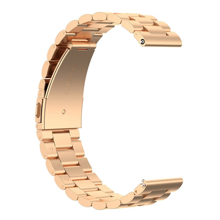 Three Beads Stainless Steel Watch Strap Replacement Band 22mm for Huawei Watch 3/Watch 3 Pro - Rose Gold