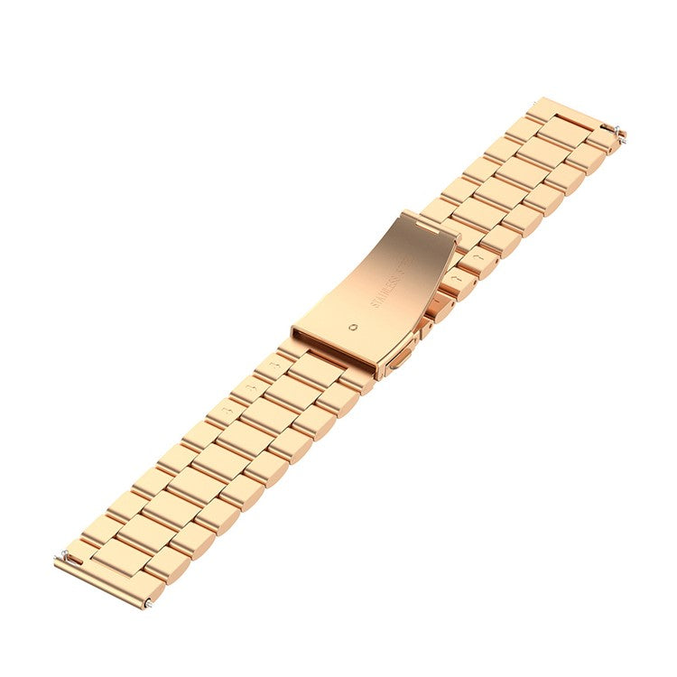 Three Beads Stainless Steel Watch Strap Replacement Band 22mm for Huawei Watch 3/Watch 3 Pro - Rose Gold