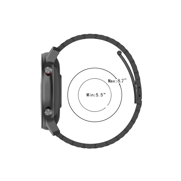 Three Beads Stainless Steel Watch Strap Replacement Band 22mm for Huawei Watch 3/Watch 3 Pro - Rose Gold