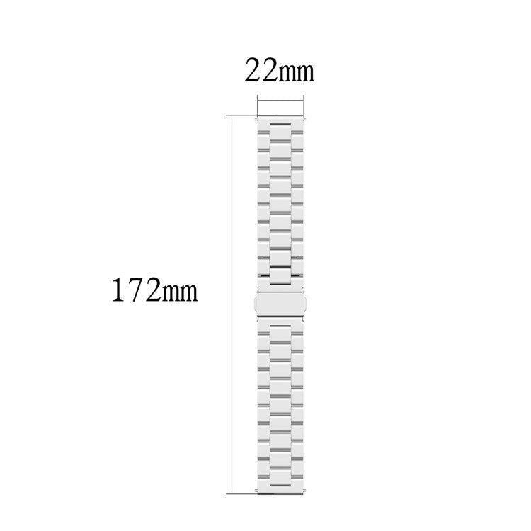 Three Beads Stainless Steel Watch Strap Replacement Band 22mm for Huawei Watch 3/Watch 3 Pro - Rose Gold