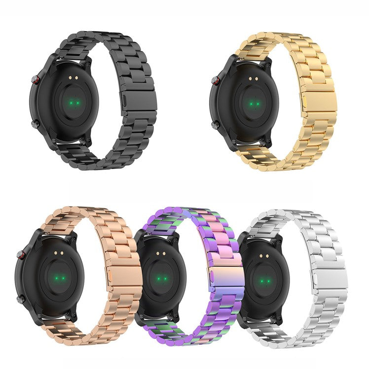 Three Beads Stainless Steel Watch Strap Replacement Band 22mm for Huawei Watch 3/Watch 3 Pro - Rose Gold