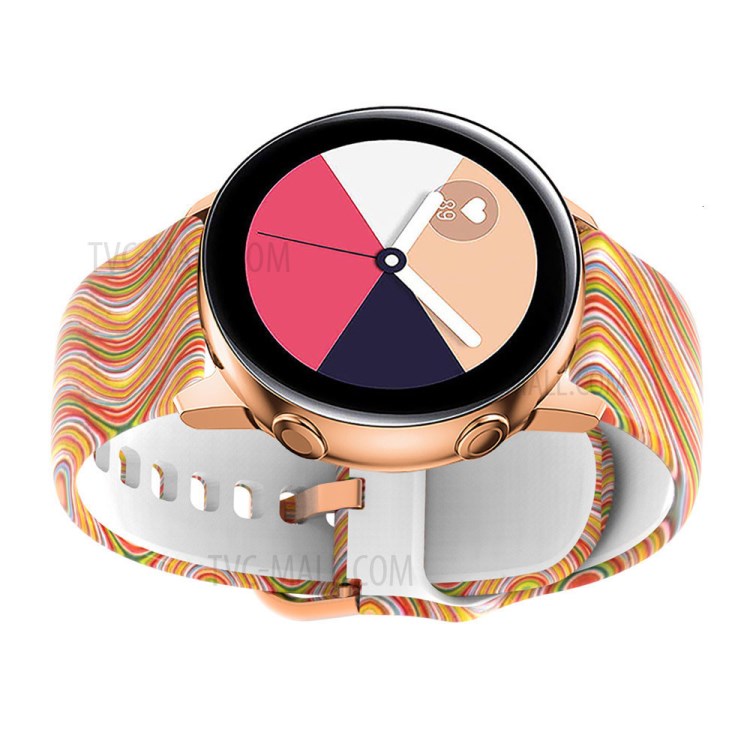 Universal 22mm Patterned Silicone Watch Band Strap for Huawei Watch 3 / 3 Pro / Samsung Amazfit Watch Etc - Colored Wavy Lines