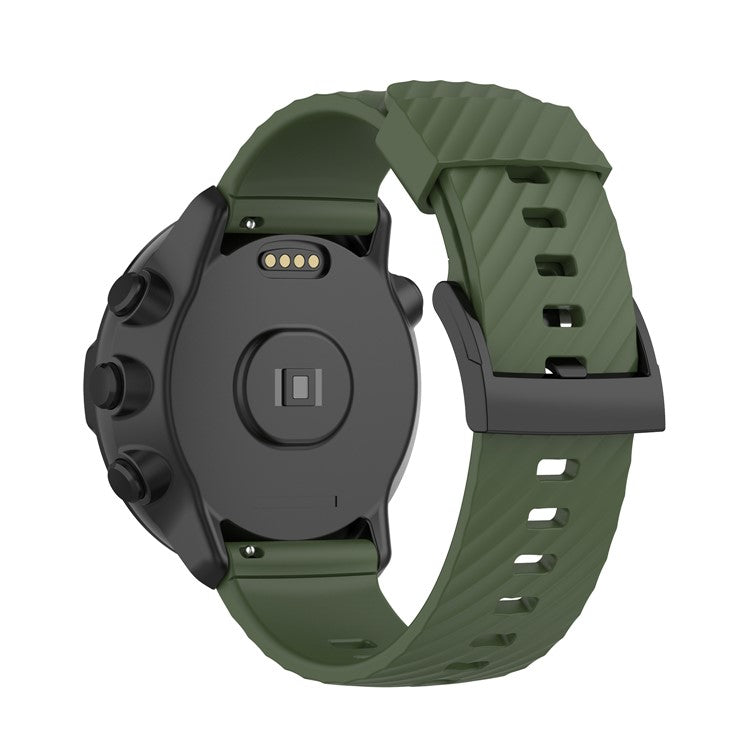 24mm Soft Silicone Replacement Accessory Watch Band Wrist Strap for Suunto Spartan Sport / Spartan Sport Wrist HR / Suunto 9 / 9 Baro / Suunto 7 / Suunto D5 - Amy Green