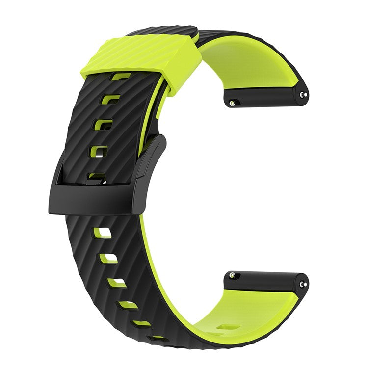 Dual Color 24mm Replacement Silicone Wrist Band Strap for Suunto Spartan Sport / Spartan Sport Wrist HR / Suunto 9 / 9 Baro / Suunto 7 / Suunto D5 - Black/Lime