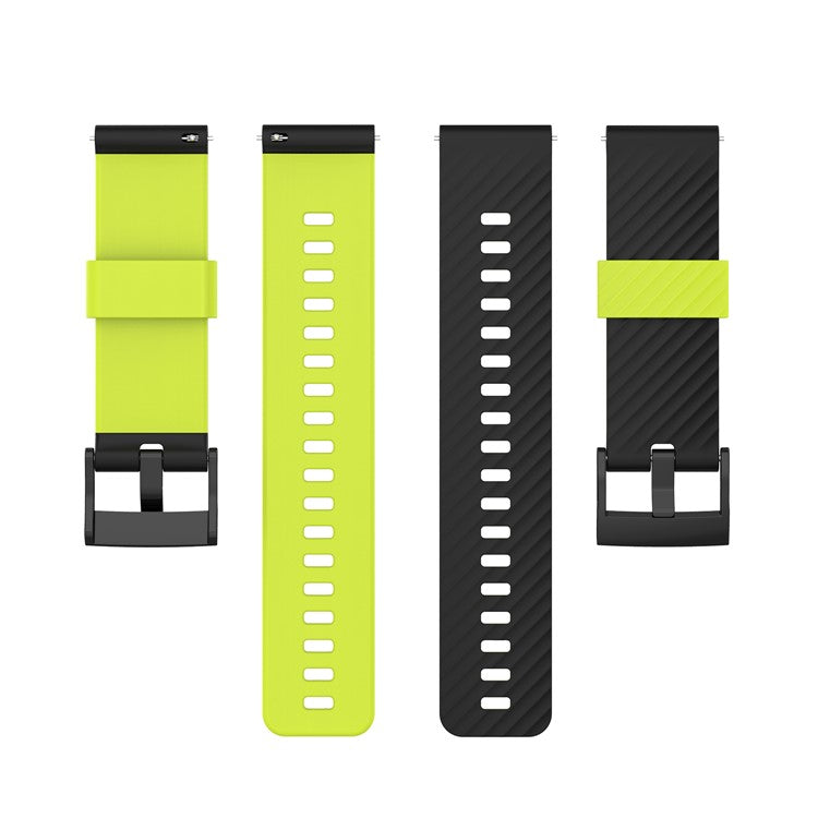 Dual Color 24mm Replacement Silicone Wrist Band Strap for Suunto Spartan Sport / Spartan Sport Wrist HR / Suunto 9 / 9 Baro / Suunto 7 / Suunto D5 - Black/Lime