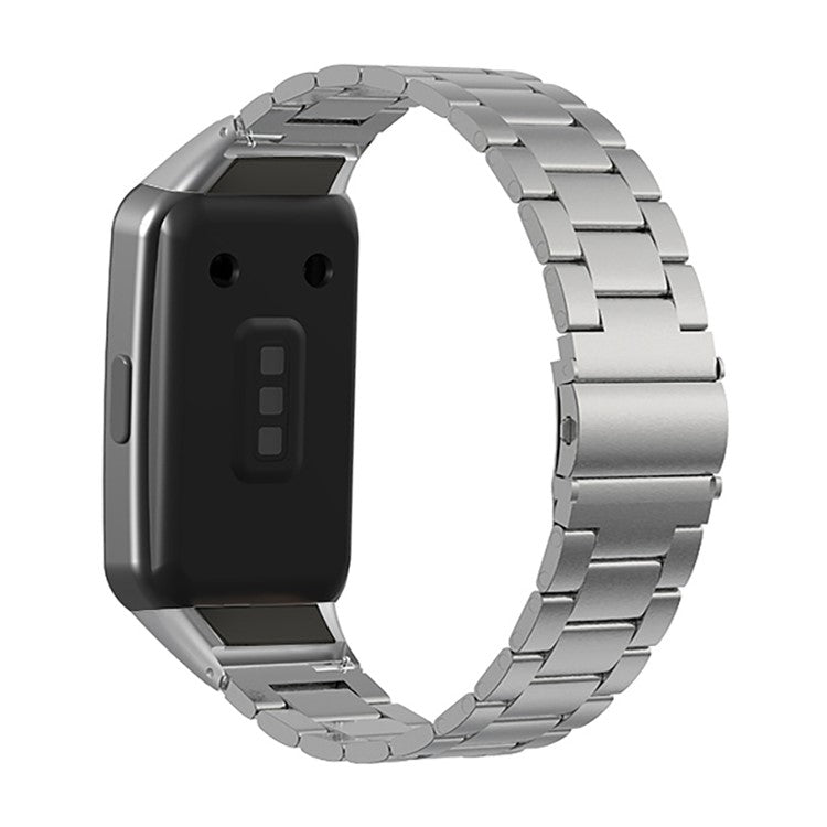 Replacement Watch Band Stainless Steel Three Beads Solid Watchband for Huawei Honor 6 / Huawei Band 6 - Silver