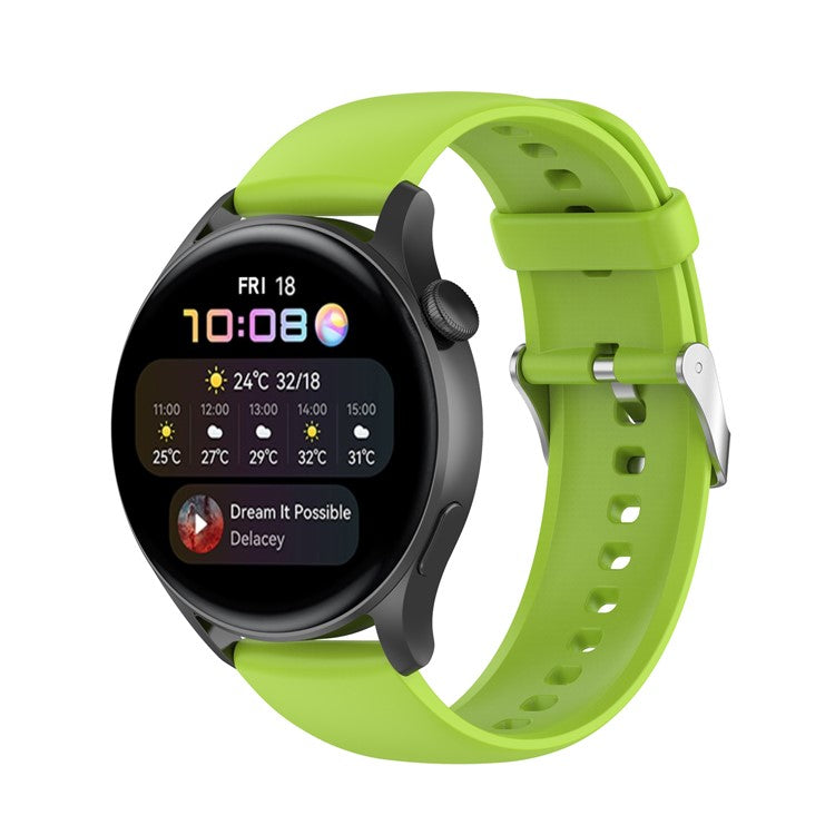 Premium Quality 22mm Sporty Silicone Waterproof Watch Band Interchangeable Strap for Realme Watch 3 / Huawei Watch 3 / 3 Pro / 3 Pro New / GT 2e - Lime