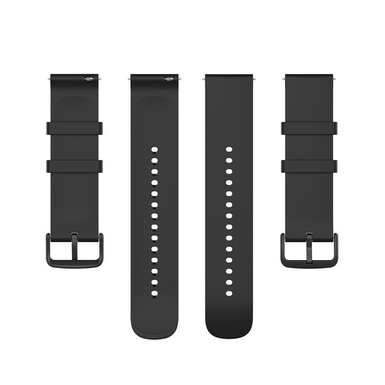 20mm Silicone Watch Band Wrist Straps for Huami Amazfit GTR 2 / Amazfit Pop Pro / Amazfit BIP - Black / Black Buckle