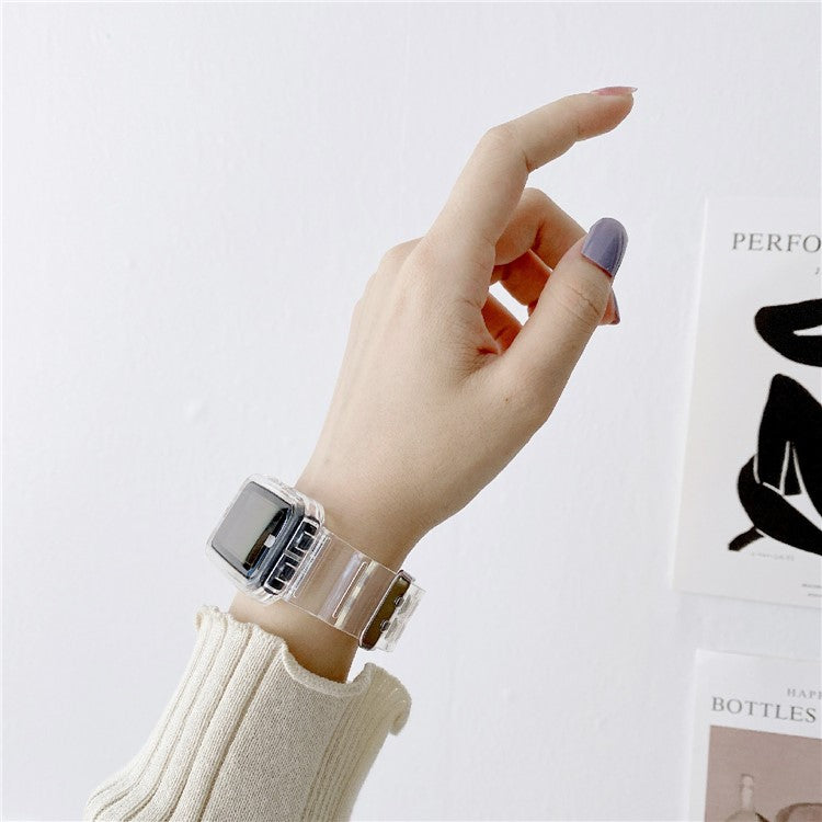 Clear TPU Adjustable Watch Band Replacement Strap for Huawei Band 6 / Honor Band 6 - Transparent Rose Red