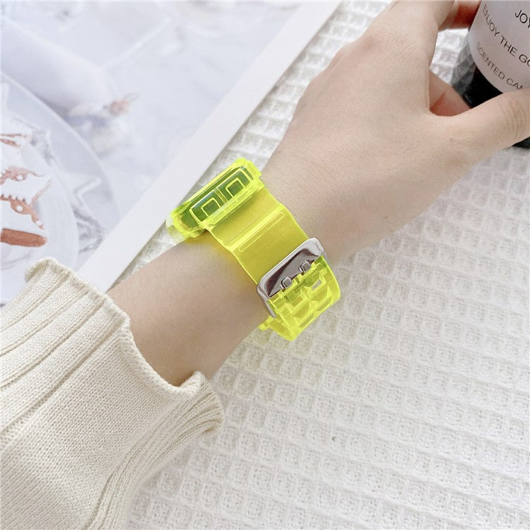 Clear TPU Adjustable Watch Band Replacement Strap for Huawei Band 6 / Honor Band 6 - Transparent Rose Red