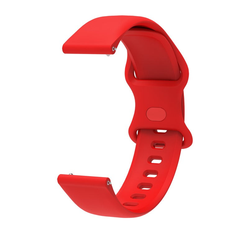 20mm Universal Silicone Watchband Strap Replacement for Samsung Galaxy Watch Active/Active2 40mm/Watch 42mm/Huami Amazfit GTR (42mm)/Garmin vivoactive 3/Huawei Watch GT2 (42mm) - Red