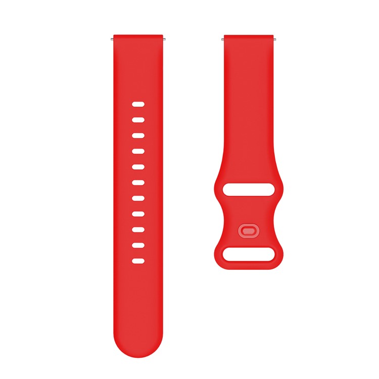 20mm Universal Silicone Watchband Strap Replacement for Samsung Galaxy Watch Active/Active2 40mm/Watch 42mm/Huami Amazfit GTR (42mm)/Garmin vivoactive 3/Huawei Watch GT2 (42mm) - Red