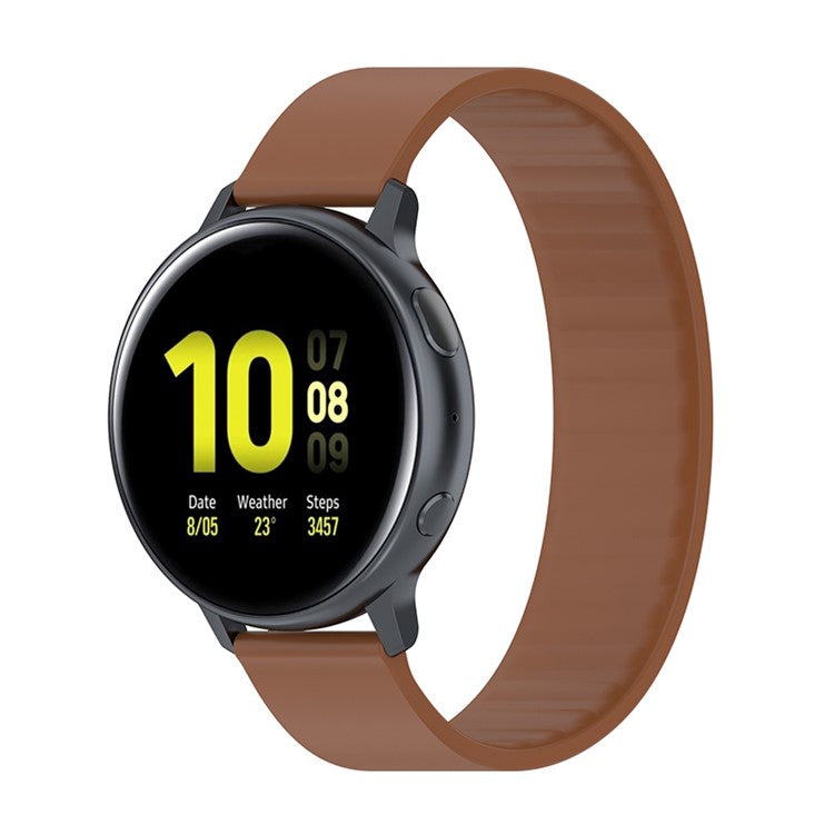 Replacement Universal Smart Watch Band Silicone Wrist Strap 20mm (Band Length 150mm) for Samsung Galaxy Watch4 Classic 46mm 42mm/Watch4 44mm 40mm - Brown