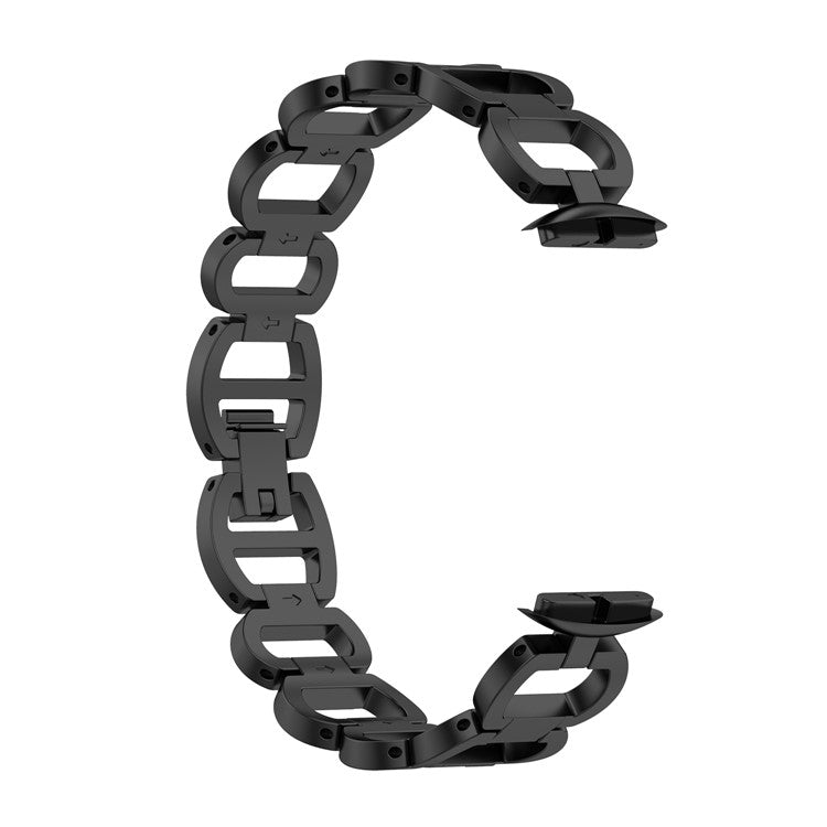 Bracelet Style Stainless Steel Watch Band Strap Replacement for Fitbit Luxe/Special Edition - Black