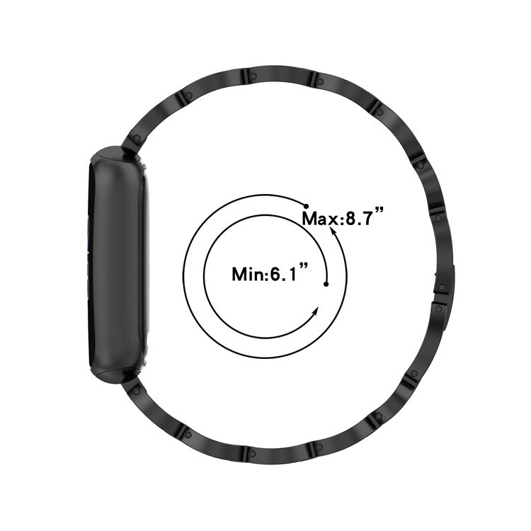 Bracelet Style Stainless Steel Watch Band Strap Replacement for Fitbit Luxe/Special Edition - Black