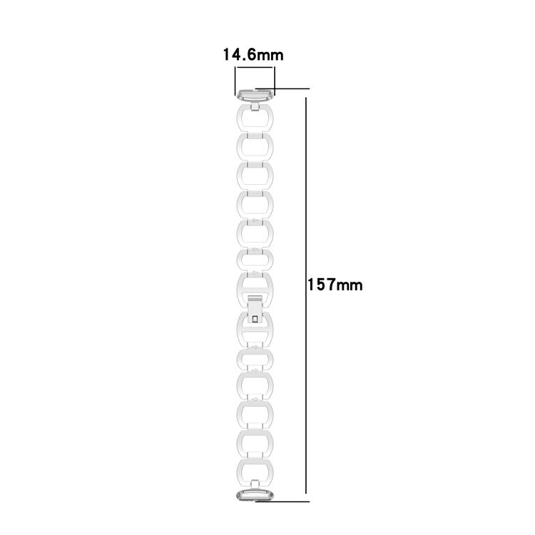 Bracelet Style Stainless Steel Watch Band Strap Replacement for Fitbit Luxe/Special Edition - Black