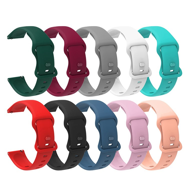 22mm Adjustable Universal Silicone Watchband Strap Replacement Wrist Strap for Xiaomi Haylou RT LS05s/RS3 LS04 - Light Purple