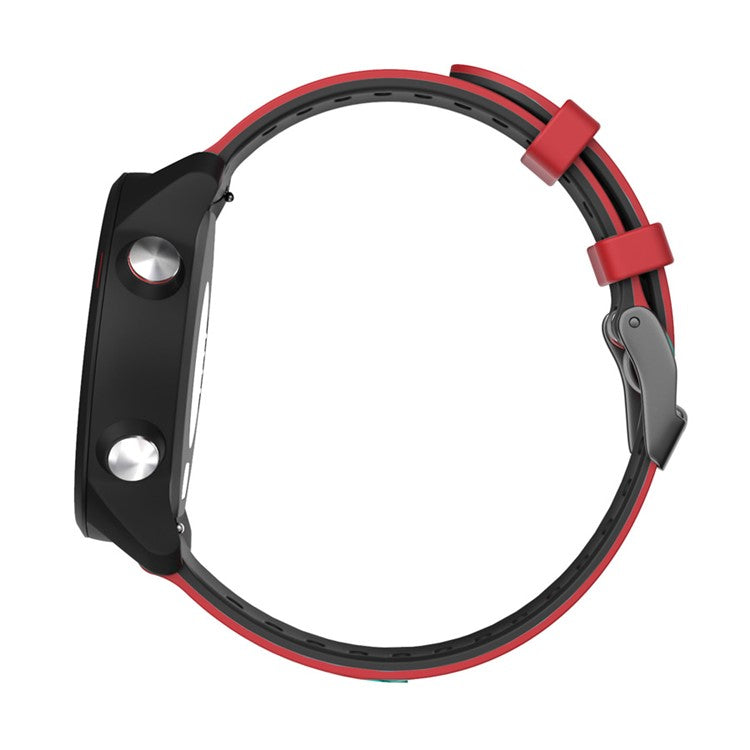 22mm Bi-Color Silicone Watchband Strap Replacement Wrist Strap for Xiaomi Haylou RT LS05s/RS3 LS04 - Red/Black