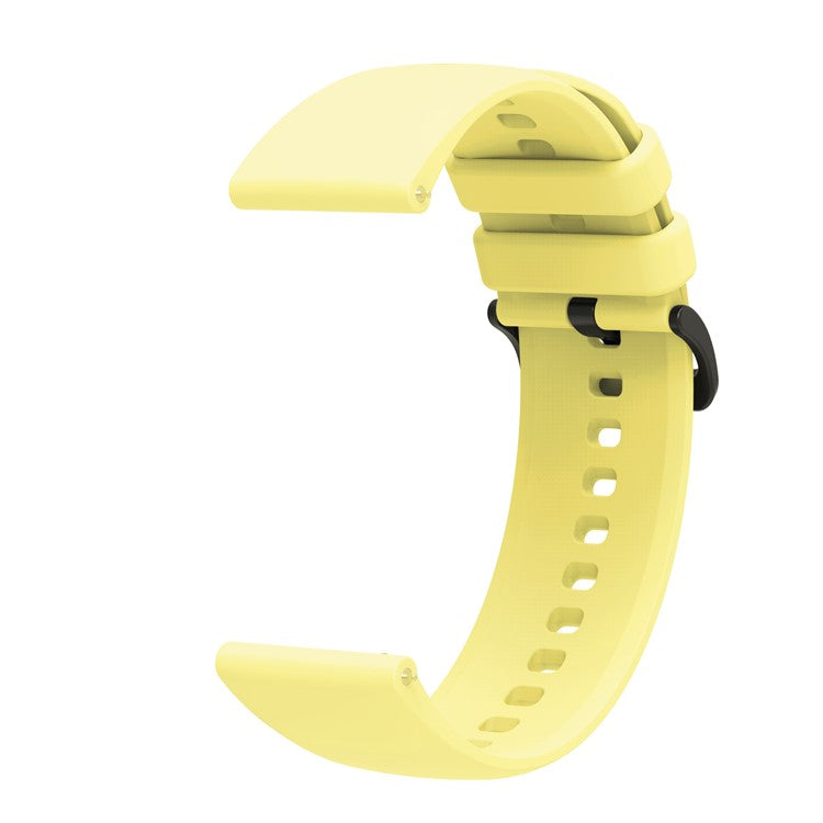 Sporty Waterproof Watch Band Premium Universal Silicone Rubber 22mm Replacement Straps with Black Buckle for Huawei Watch 3 / Samsung Gear S3 Frontier / S3 Classic - Yellow