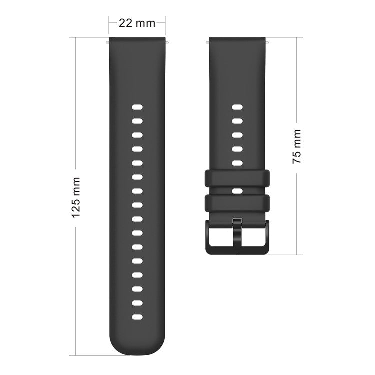 Sporty Waterproof Watch Band Premium Universal Silicone Rubber 22mm Replacement Straps with Black Buckle for Huawei Watch 3 / Samsung Gear S3 Frontier / S3 Classic - Yellow