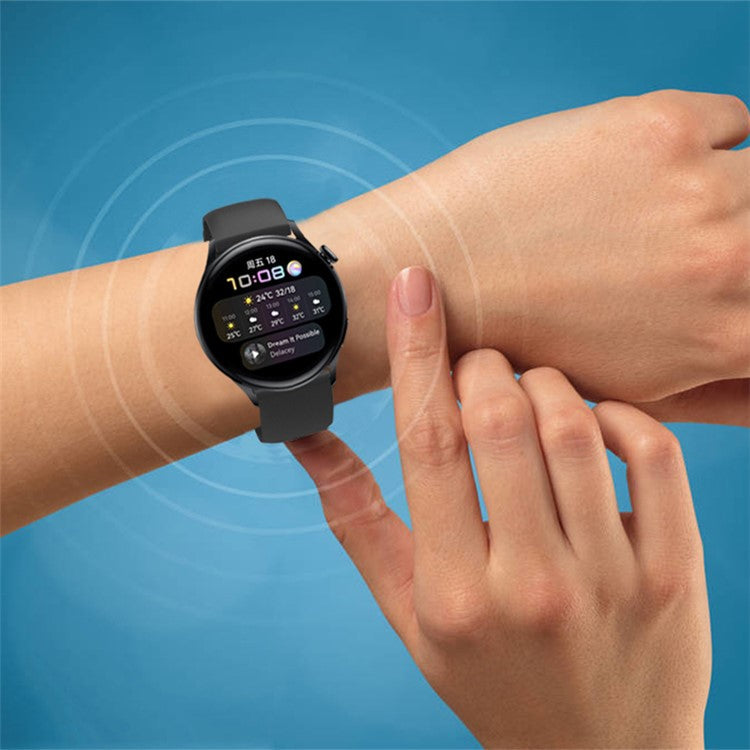 Sporty Waterproof Watch Band Premium Universal Silicone Rubber 22mm Replacement Straps with Black Buckle for Huawei Watch 3 / Samsung Gear S3 Frontier / S3 Classic - Yellow