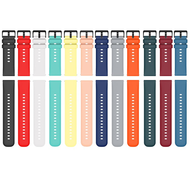 Sporty Waterproof Watch Band Premium Universal Silicone Rubber 22mm Replacement Straps with Black Buckle for Huawei Watch 3 / Samsung Gear S3 Frontier / S3 Classic - Yellow