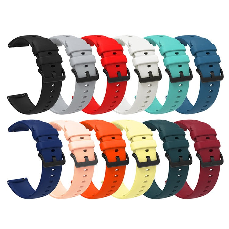 Sporty Waterproof Watch Band Premium Universal Silicone Rubber 22mm Replacement Straps with Black Buckle for Huawei Watch 3 / Samsung Gear S3 Frontier / S3 Classic - Yellow