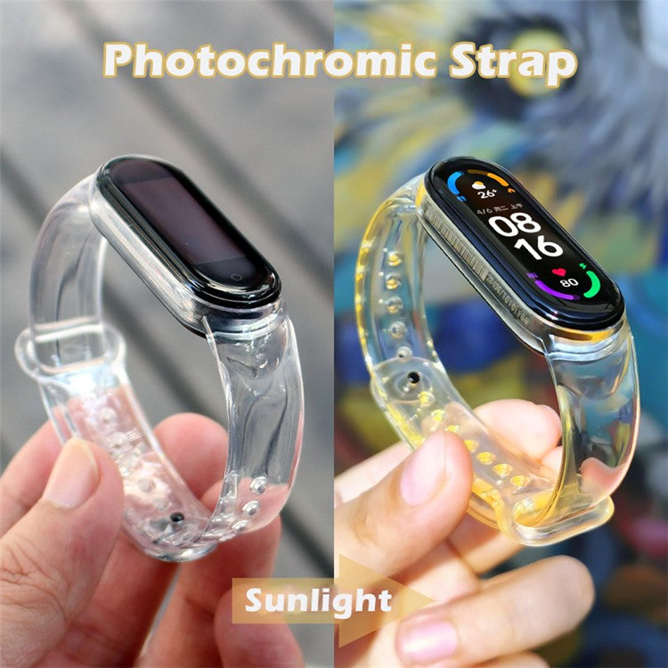 Color Changing Soft TPU Smart Watch Band Strap Replacement for Xiaomi Mi Band 3/4 - Lime