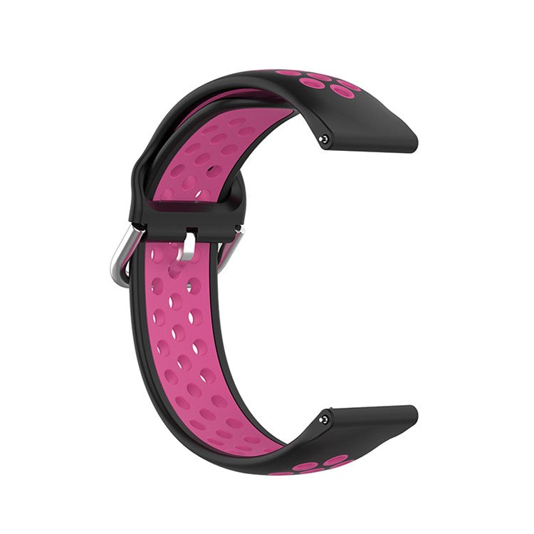 20mm Silicone Sports Watchband Wrist Strap for Samsung Galaxy Watch6 40mm 44mm / Watch6 Classic 43mm 47mm / Watch 5 40mm 44mm / 5 Pro 45mm / Watch4 40mm 44mm - Black / Rose