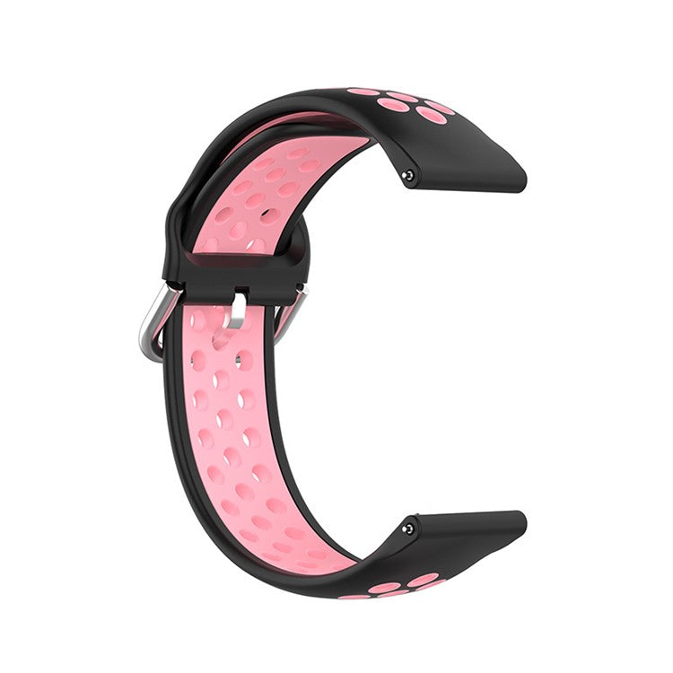 20mm Silicone Sports Watchband Wrist Strap for Samsung Galaxy Watch6 40mm 44mm / Watch6 Classic 43mm 47mm / Watch 5 40mm 44mm / 5 Pro 45mm / Watch4 40mm 44mm - Black / Pink
