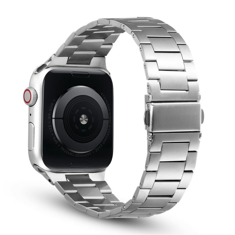 Ultrathin Stainless Steel Watch Band Strap for Apple Watch Series 10 46mm / Ultra 2 Ultra 49mm / 9 8 7 45mm / SE (2023) SE (2022) SE 6 5 4 44mm / 3 2 1 42mm - Silver