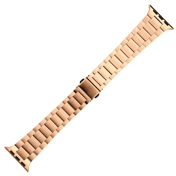 Ultrathin Stainless Steel Watch Band Strap for Apple Watch Series 10 46mm / Ultra 2 Ultra 49mm / 9 8 7 45mm / SE (2023) SE (2022) SE 6 5 4 44mm / 3 2 1 42mm - Rose Gold