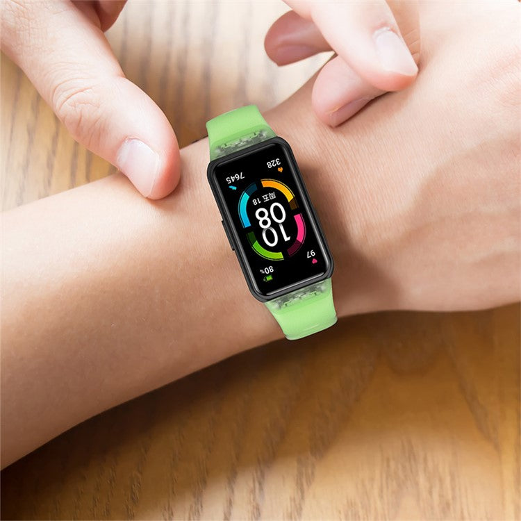 Transparent Waterproof TPU Replacement Strap Watch Bands for Huawei Band 6 / Honor Band 6 - Transparent White