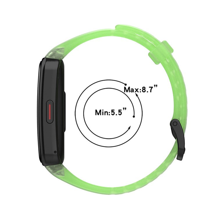 Transparent Waterproof TPU Replacement Strap Watch Bands for Huawei Band 6 / Honor Band 6 - Transparent Green