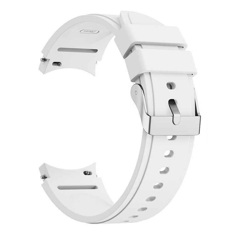 Silicone Adjustable Smart Watch Band Strap for Samsung Galaxy Watch6 40mm 44mm / Watch6 Classic 43mm 47mm / Watch 5 40mm 44mm / 5 Pro 45mm / Watch4 40mm 44mm - White