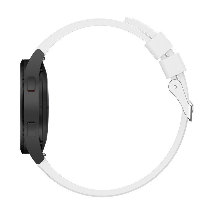 Silicone Adjustable Smart Watch Band Strap for Samsung Galaxy Watch6 40mm 44mm / Watch6 Classic 43mm 47mm / Watch 5 40mm 44mm / 5 Pro 45mm / Watch4 40mm 44mm - White