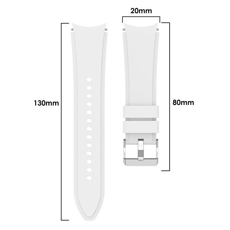 Silicone Adjustable Smart Watch Band Strap for Samsung Galaxy Watch6 40mm 44mm / Watch6 Classic 43mm 47mm / Watch 5 40mm 44mm / 5 Pro 45mm / Watch4 40mm 44mm - White