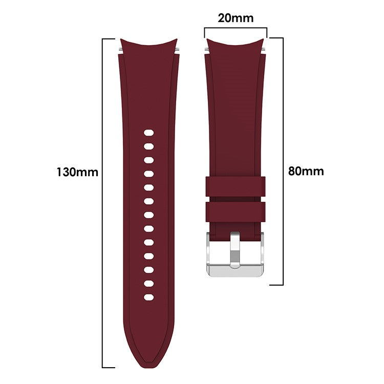 Silicone Adjustable Smart Watch Band Strap for Samsung Galaxy Watch6 40mm 44mm / Watch6 Classic 43mm 47mm / Watch 5 40mm 44mm / 5 Pro 45mm / Watch4 40mm 44mm - Wine Red