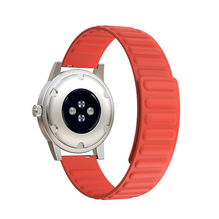22mm Universal Flexible Silicone Magnetic Absorption Watchband Strap Replacement for Samsung Galaxy Watch3 41mm/Watch 46mm - Tangerine
