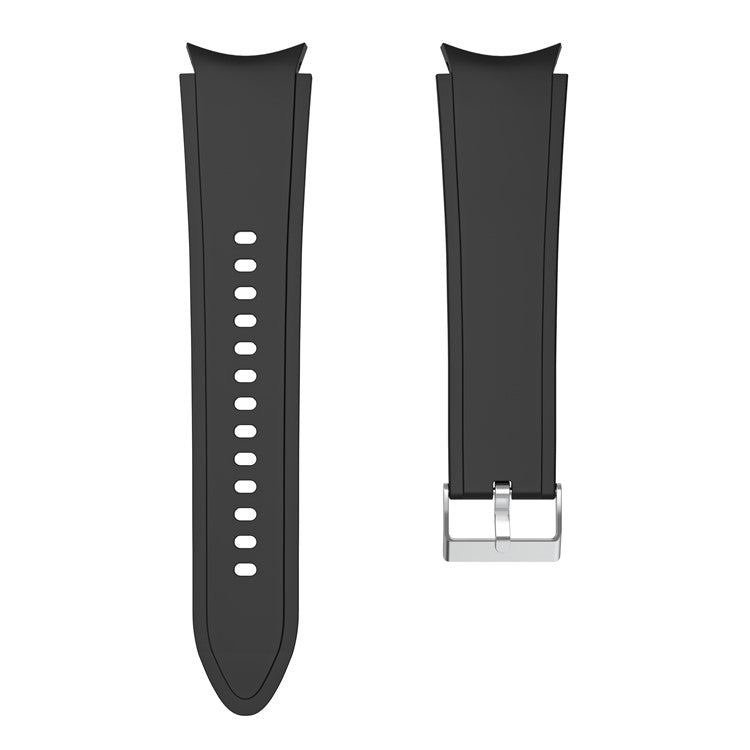 Solid Color Soft Silicone Adjustable Watch Strap Wristband for Samsung Galaxy Watch6 40mm 44mm / Watch6 Classic 43mm 47mm / Watch 5 40mm 44mm / 5 Pro 45mm / Watch4 40mm 44mm - Black