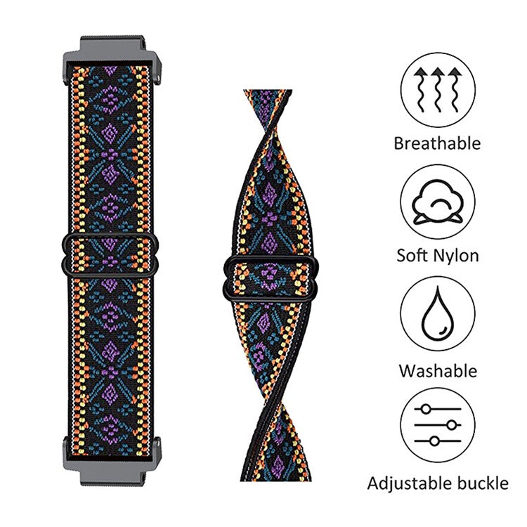 Adjustable Elastic Nylon Smart Watch Replacement Strap Watchband with Screwdrivers for Garmin Forerunner 735xt/220/230/235/620/630 - Brown