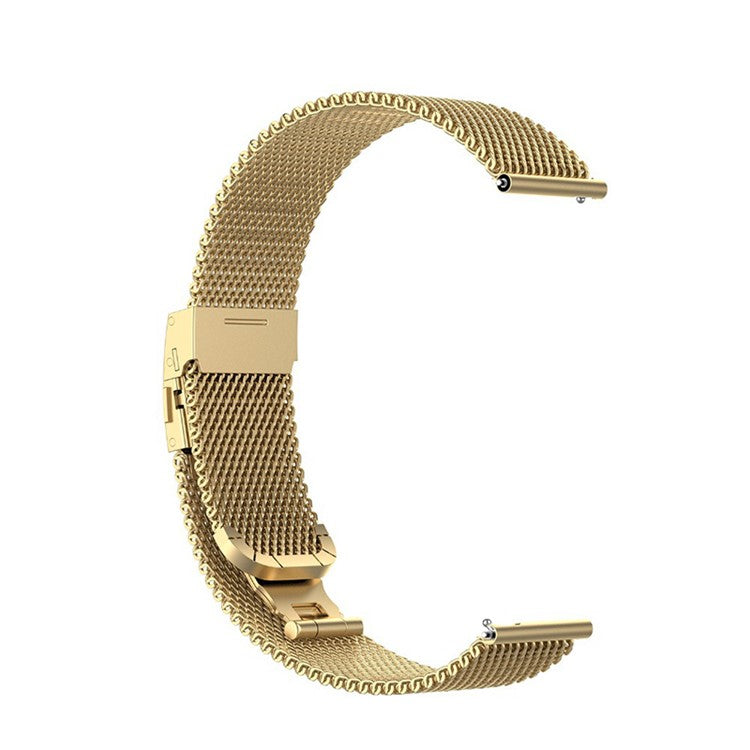 Stainless Steel Butterfly Buckle Milanese Quick Release Watch Band Strap for Samsung Galaxy Watch6 40mm 44mm / Watch6 Classic 43mm 47mm / Watch 5 40mm 44mm / 5 Pro 45mm / Watch4 40mm 44mm - Champagne Gold