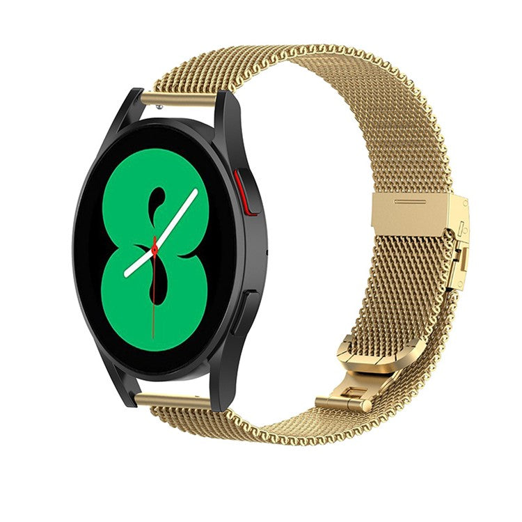 Stainless Steel Butterfly Buckle Milanese Quick Release Watch Band Strap for Samsung Galaxy Watch6 40mm 44mm / Watch6 Classic 43mm 47mm / Watch 5 40mm 44mm / 5 Pro 45mm / Watch4 40mm 44mm - Champagne Gold