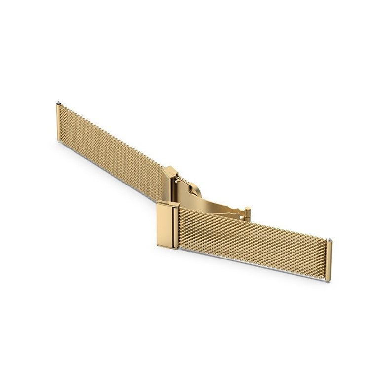 Stainless Steel Butterfly Buckle Milanese Quick Release Watch Band Strap for Samsung Galaxy Watch6 40mm 44mm / Watch6 Classic 43mm 47mm / Watch 5 40mm 44mm / 5 Pro 45mm / Watch4 40mm 44mm - Champagne Gold