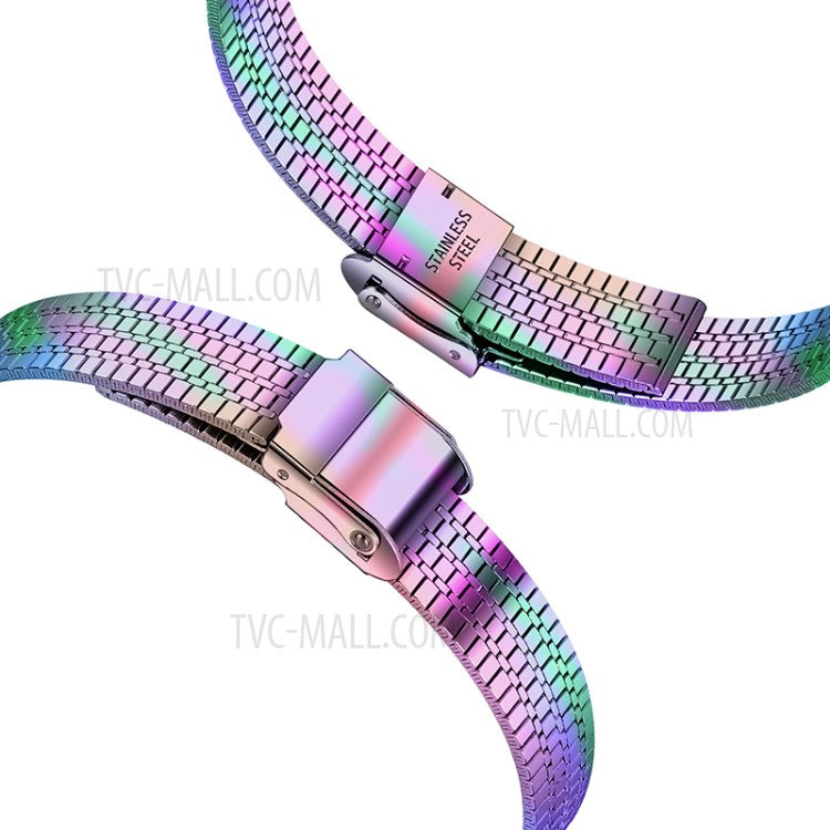 14mm Seven Beads Stainless Steel Watch Band Replacement Strap with Durable Clasp for Apple Watch Series 8 41mm / Series 7 41mm / SE 44mm / SE (2022) 44mm / 6 / 5 / 4 40mm / Series 3 / 2 / 1 38mm - Colorful