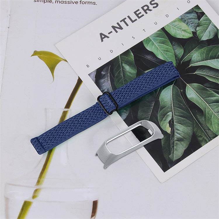 Adjustable Elastic Wrist Band Soft Stretch Braided Nylon Loop Bracelet Strap Replacement for Samsung Galaxy Fit-e R375 - Midnight Blue