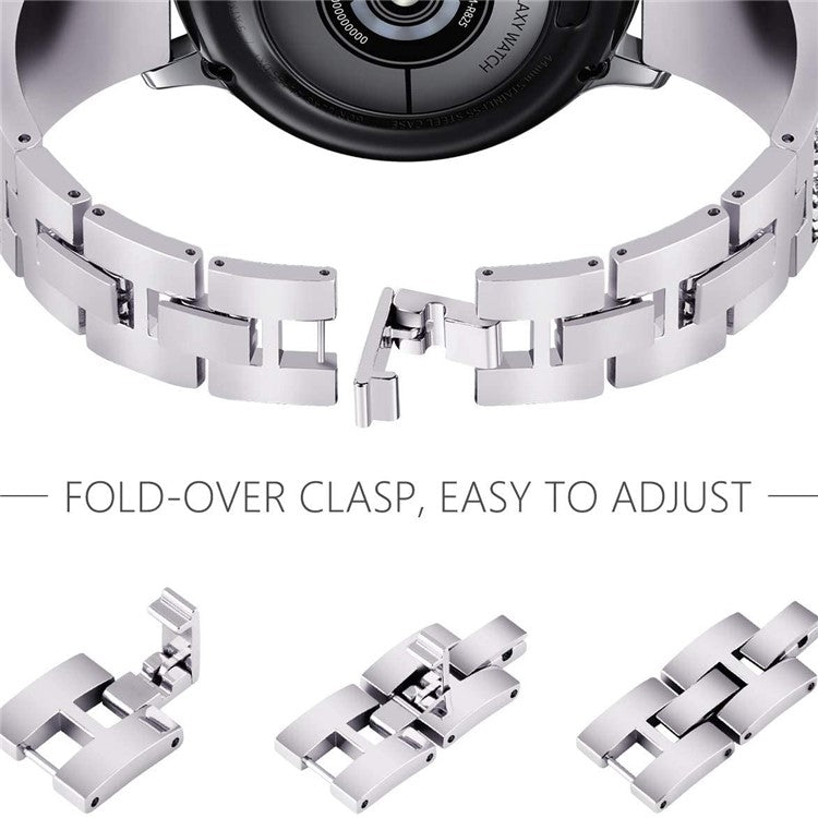 20mm Stainless Steel Metal Band Glitter Strap Wristband for Samsung Galaxy Watch 42mm 46mm / Galaxy Watch4 Classic 42mm 46mm / Garmin Venu / Suunto 3 Fitness - Silver