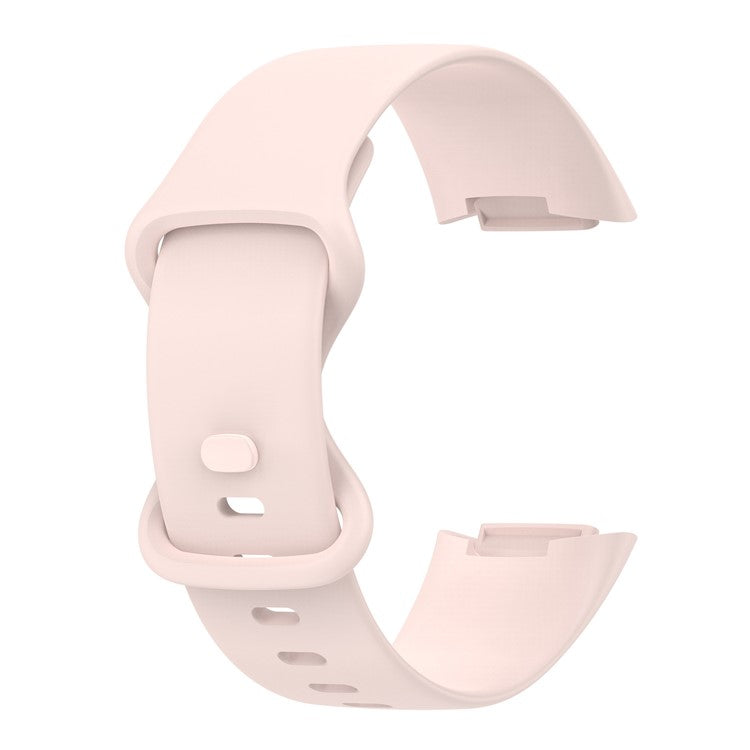 Soft TPU Replacement Watch Strap Smart Watch Band Strap (Size: L) for Fitbit Charge 5 - Light Pink