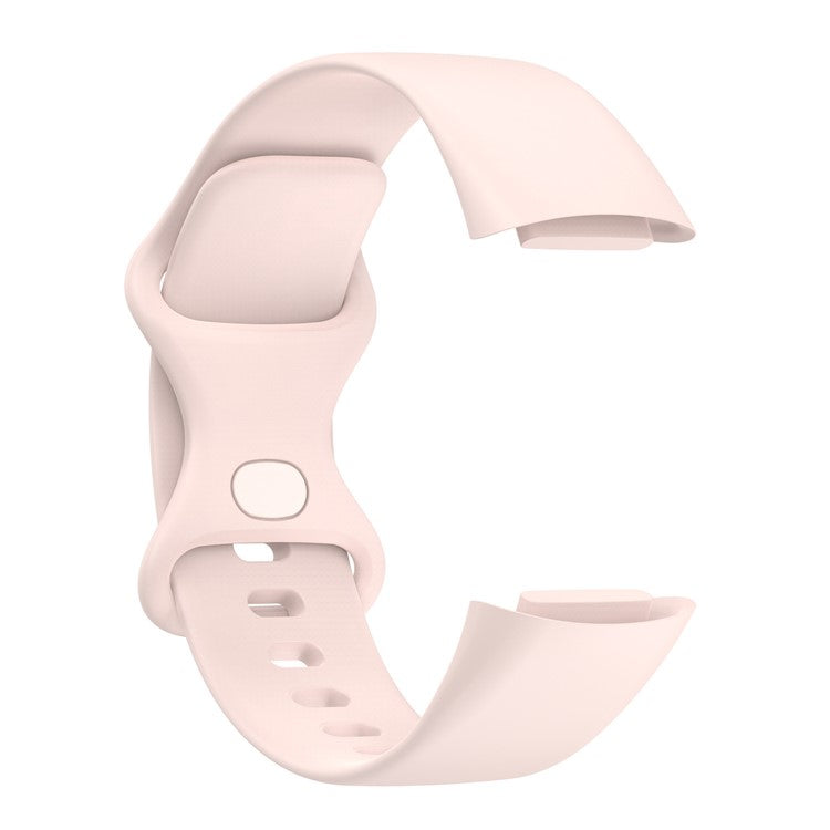 Soft TPU Replacement Watch Strap Smart Watch Band Strap (Size: L) for Fitbit Charge 5 - Light Pink