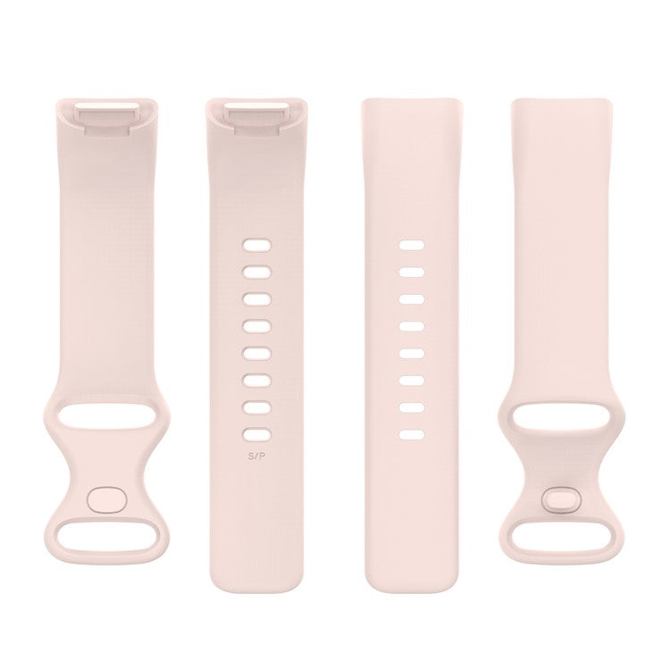 Soft TPU Replacement Watch Strap Smart Watch Band Strap (Size: L) for Fitbit Charge 5 - Light Pink